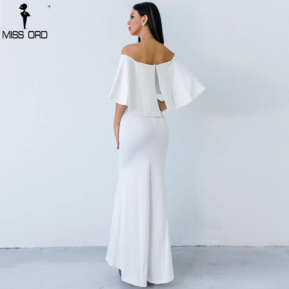 Yesexy 2018 сексуальная Slash шеи Off Shoulder Ruffle Летнее белое элегантное платье макси VR8539 |