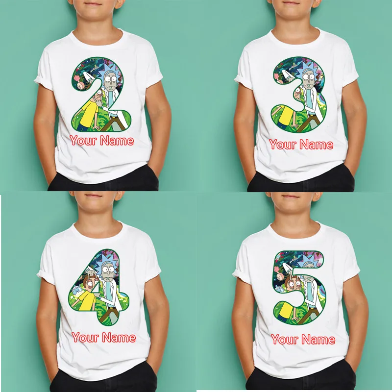 Детская футболка с надписью I'm Pickle Rick Birthday Number детские топы короткими рукавами