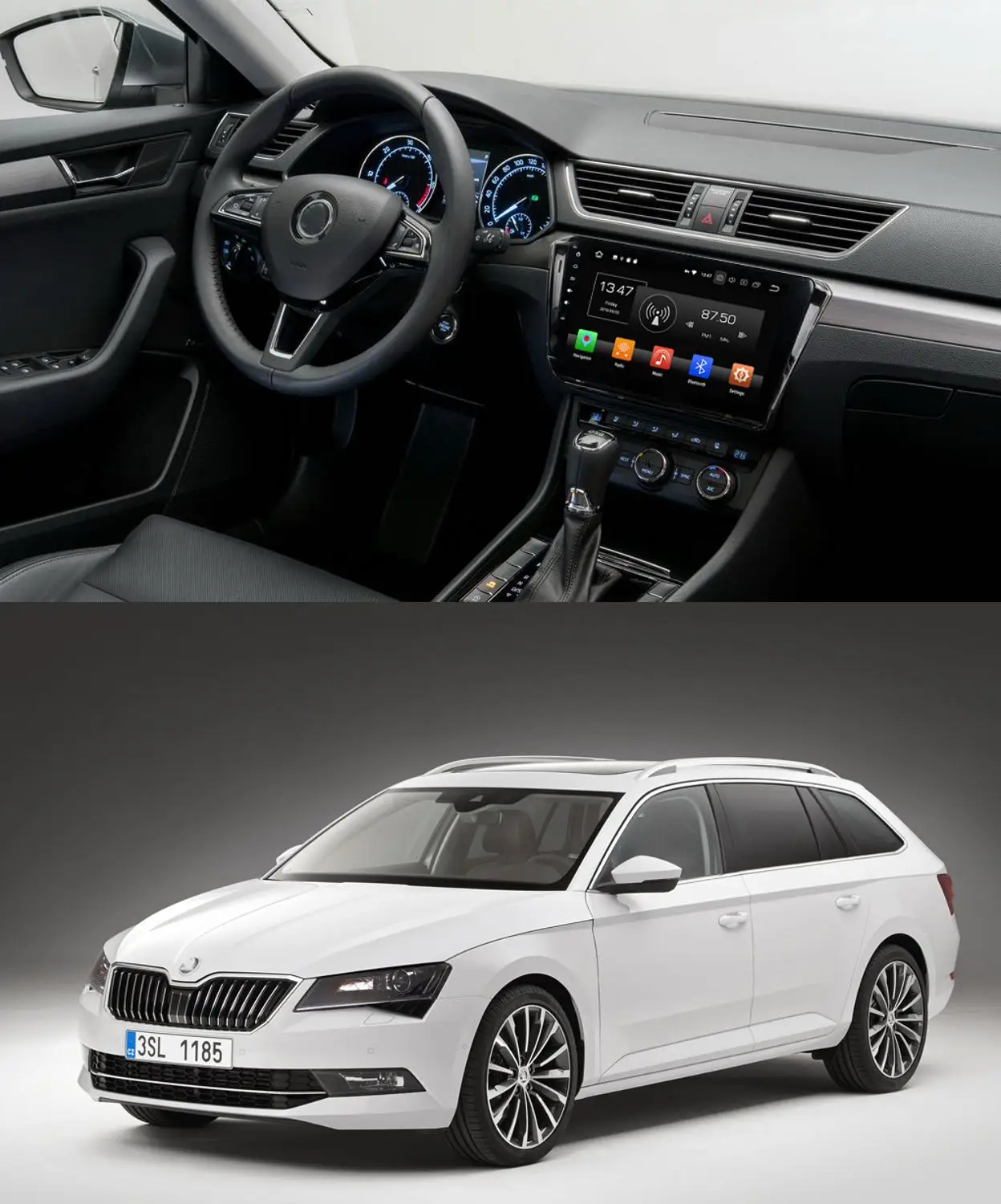 Navirider Android 9,0 автомобильный Радио плеер для Skoda Superb Автомобильный gps головное устройство мультимедийная Поддержка bluetooth камера и Рулевое управление