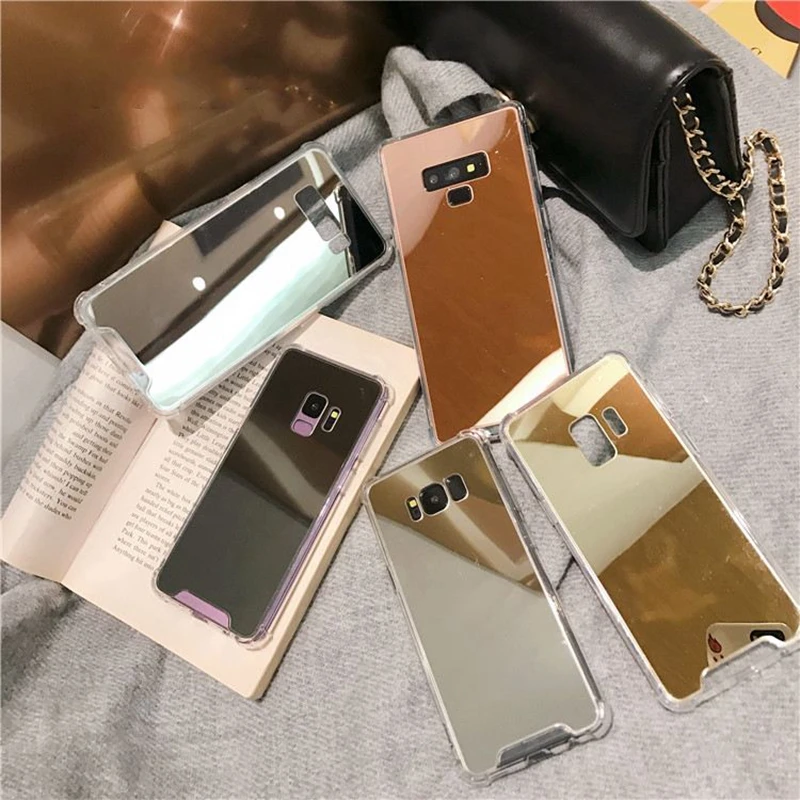 Противоударный чехол с зеркалом для макияжа Samsung Galaxy s10 s8 s9 plus note 9 8 мягкий