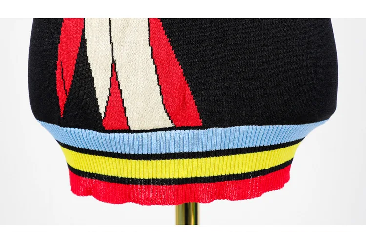 

Autumn 2019 Women Character Pattern Knitted Blouse Elegant O Neck Short Sleeve Knit Chic Tops Casual Female Blusas Blouse