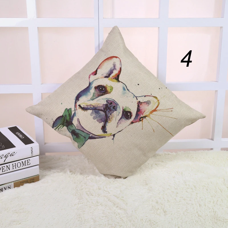 Recolor хит продаж французский бульдог наволочка для подушки собаки домашнего