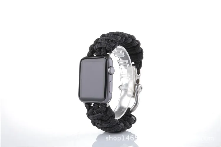 38/42 мм наручных часов iWatch, ремешок с адаптеры для сим-карт нейлоновая веревка выживание, браслет, ремешок для наручных часов, Повседневное Спортивная Apple часы-ремешки Армейский зеленый