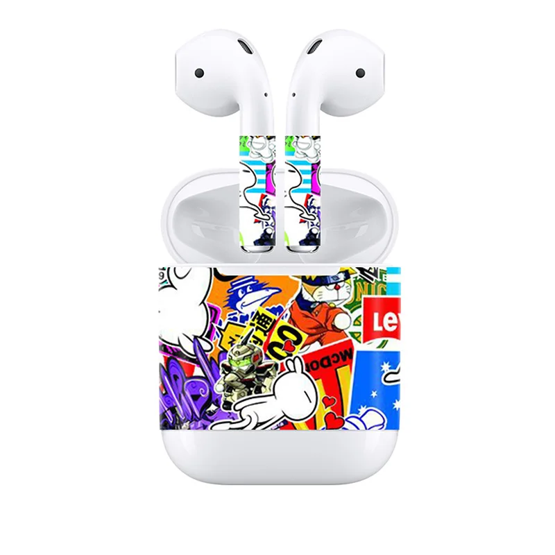 Популярный Дизайн полное покрытие наклейка для Apple AirPods для наушников виниловые наклейки