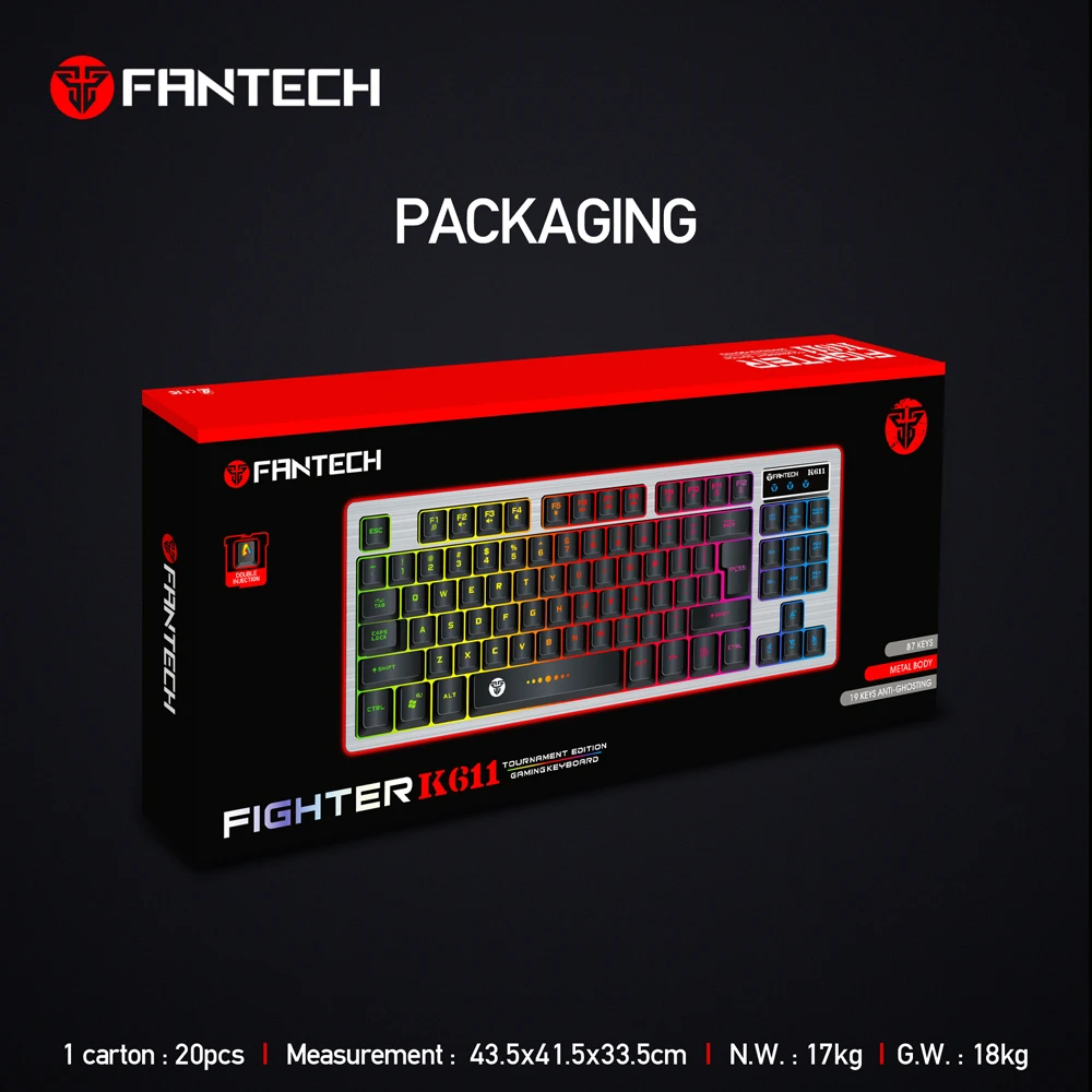 Fantech K611 игровая клавиатура USB Проводная компьютерная Офисная Клавиатура RGB