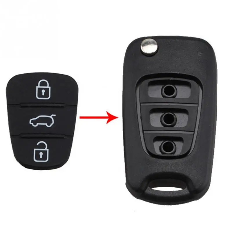 2 шт 3 кнопки резиновая накладка для ключей для hyundai I30 IX35 Kia K2 K5 Новая замена флип дистанционный ключ-брелок от машины чехол Крышка