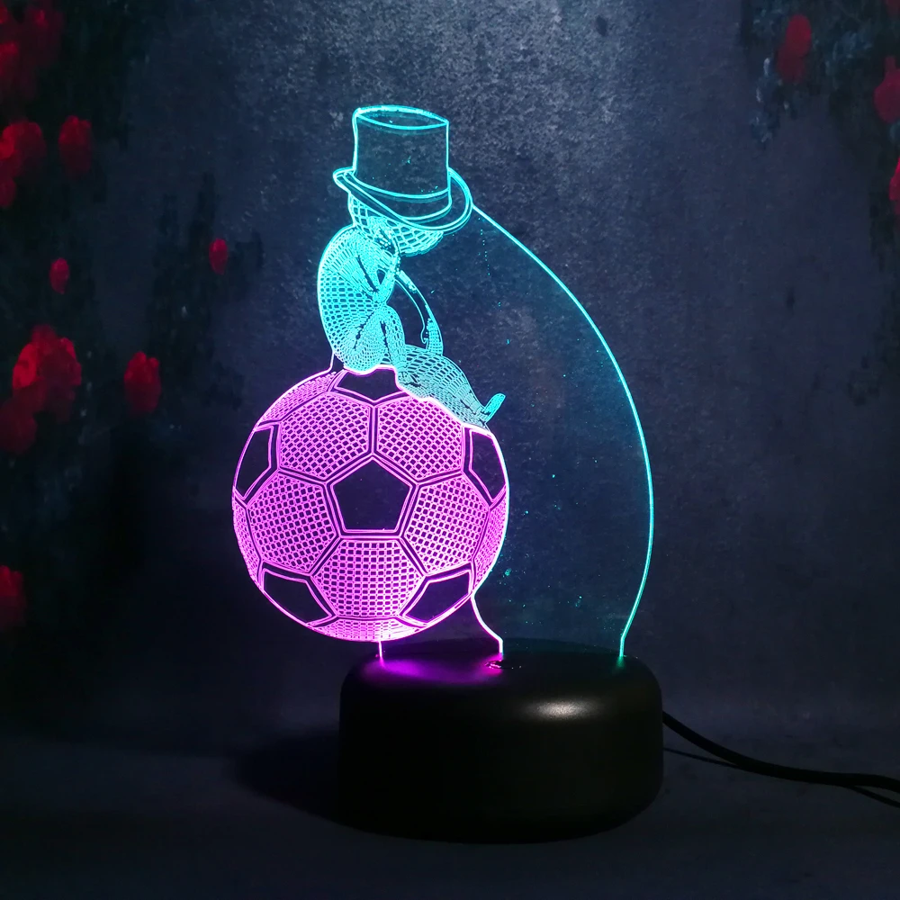 Новинка Рождество мышление Человек Футбол 3D Оптическая иллюзия футбол LED