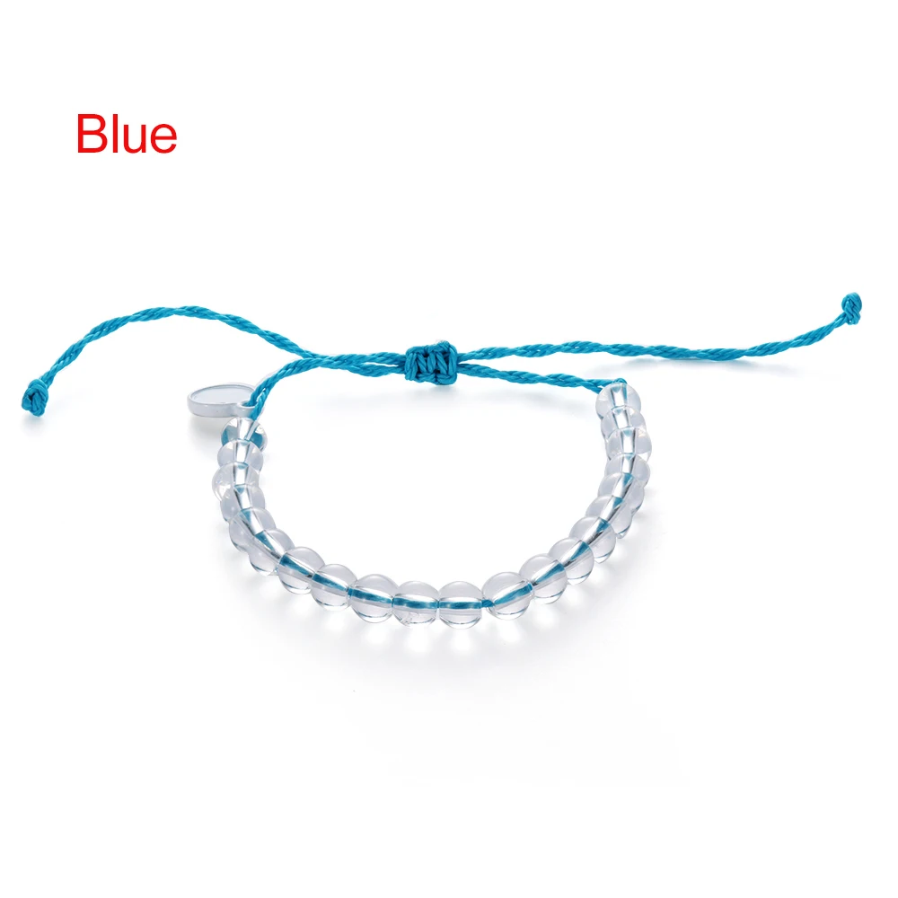 blue 4 океана натуральный камень прозрачные бусины браслет из бусин женские веревки браслет украшения в стиле бохо ручной работы дружеский подарок - Окраска металла: blue