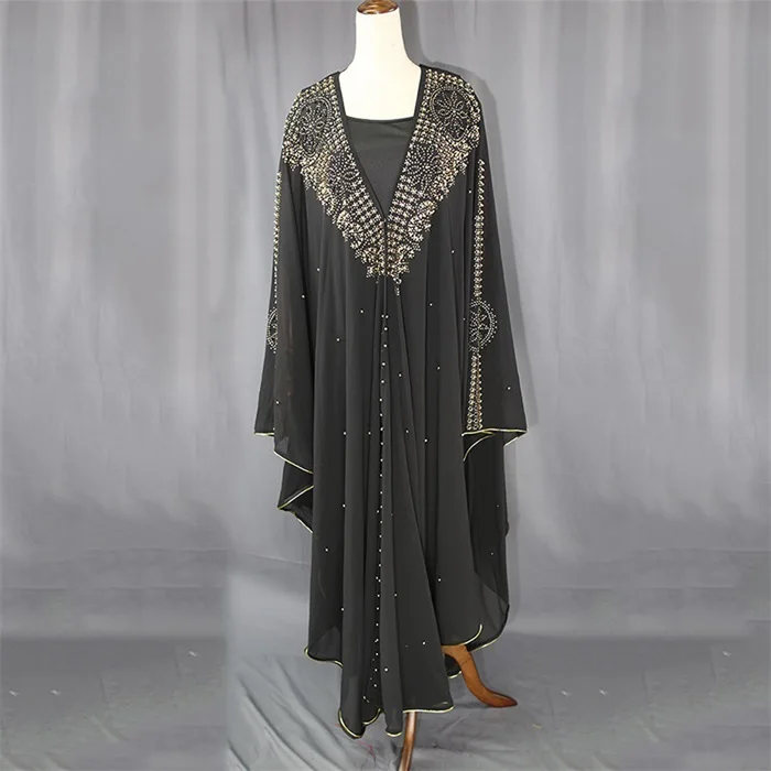 B Dress with Sling Siskakia размера плюс Jalabiya Dashiki платья для женщин алмазные бусины африканская одежда Дубай abaya мусульманские Вечерние халаты с капюшоном - Цвет: B Dress with Sling