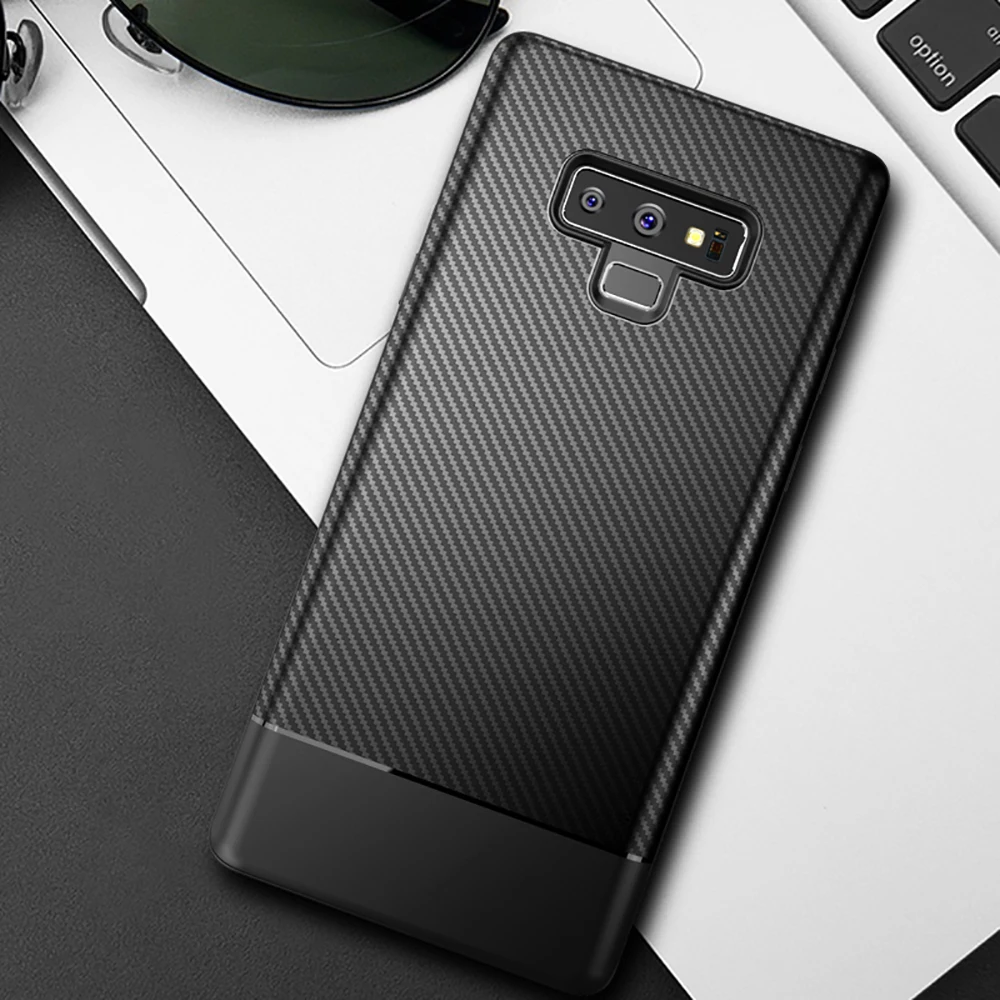 Углеродное волокно из искусственной кожи защитный чехол для телефона Samsung Galaxy S8 s9