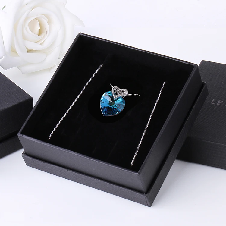 Женское Ожерелье Warme Farben с кристаллами Swarovski, хорошее ювелирное изделие, ожерелье с подвеской в виде голубого сердца, подарок на день Святого Валентина