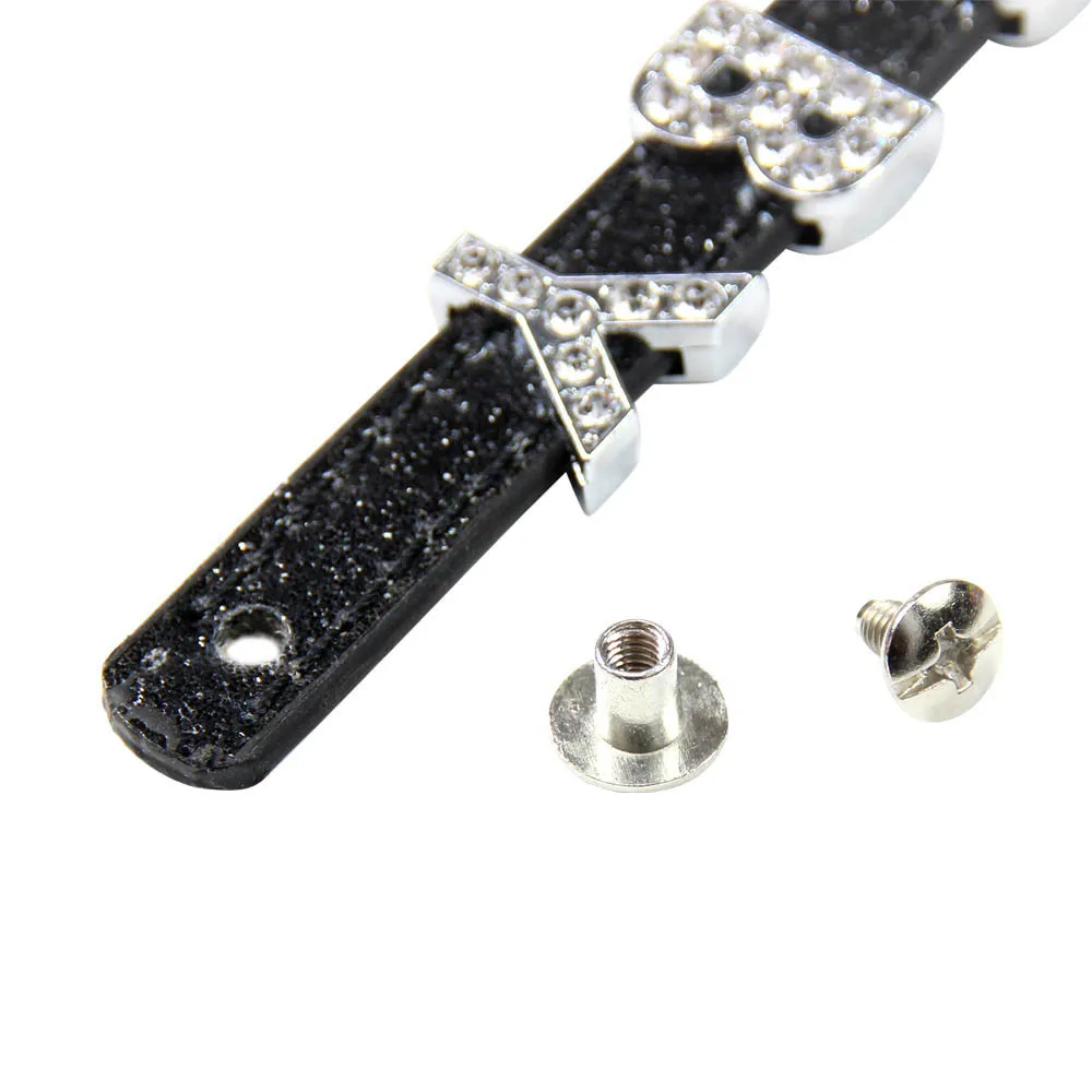 XS-5XL персонализированные Id бирка имя ошейник для собак и кошек Bling PU кожаный ремешок для щенка ошейники для маленьких средних для крупных больших собак буквы