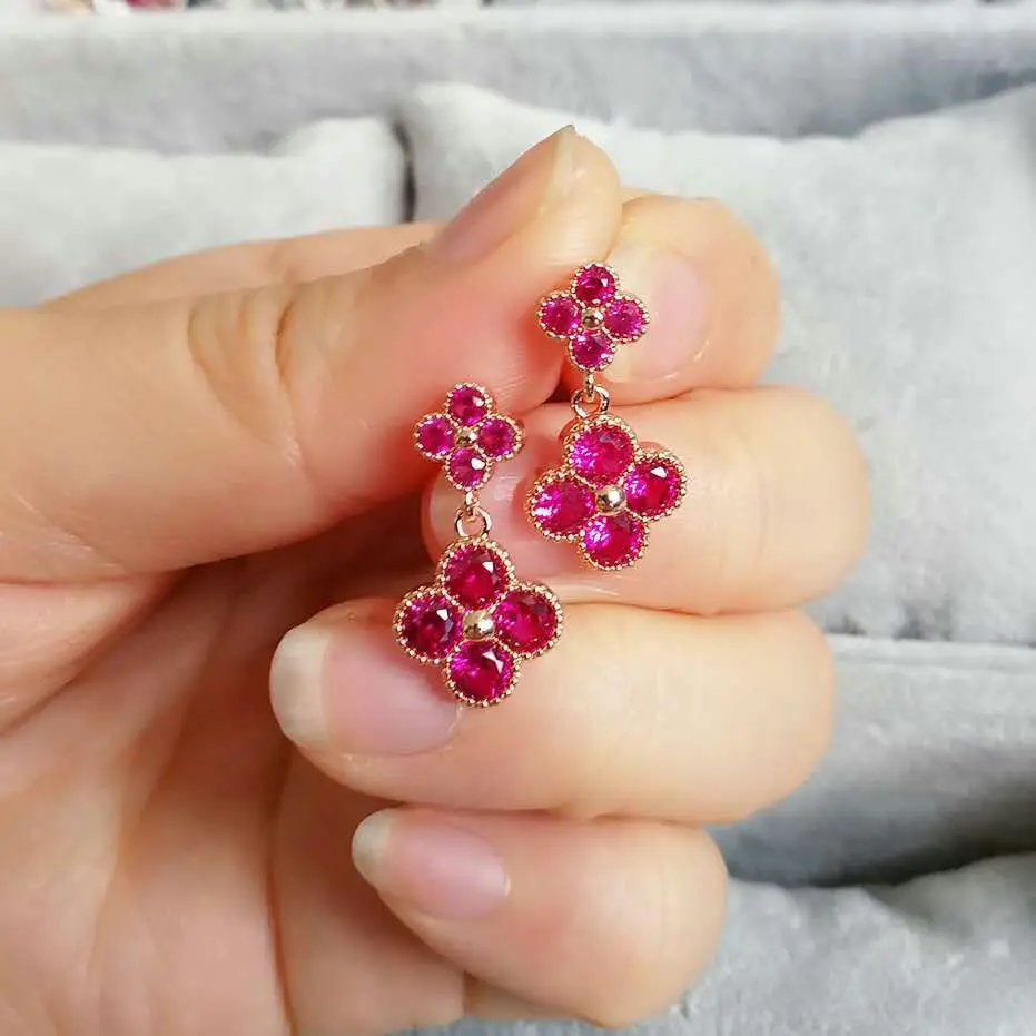 5 пара оптовая продажа RubyStone серьги для Для женщин вечерние S925 стерлингового