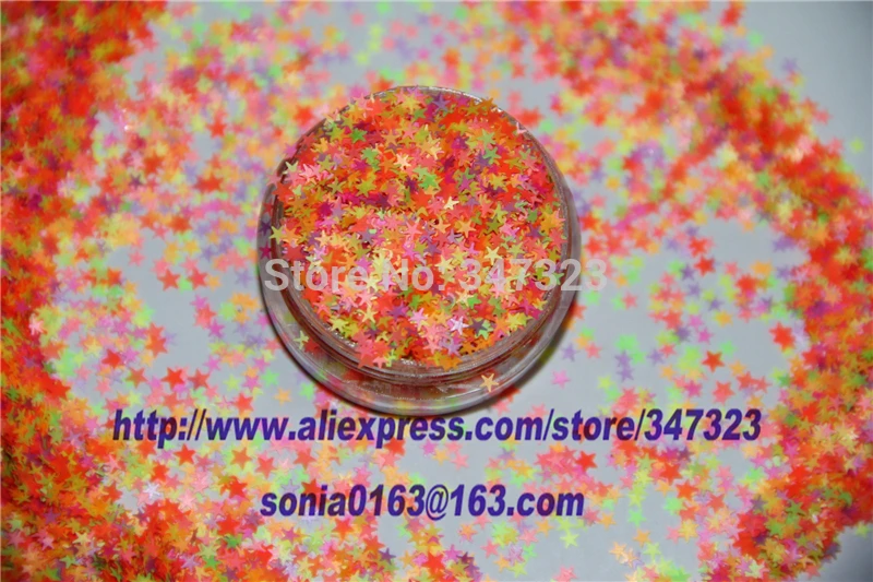 SN250 89 A Mix 2 5 мм неоновый цвет стойкий к растворителям блеск в форме звезды для лака