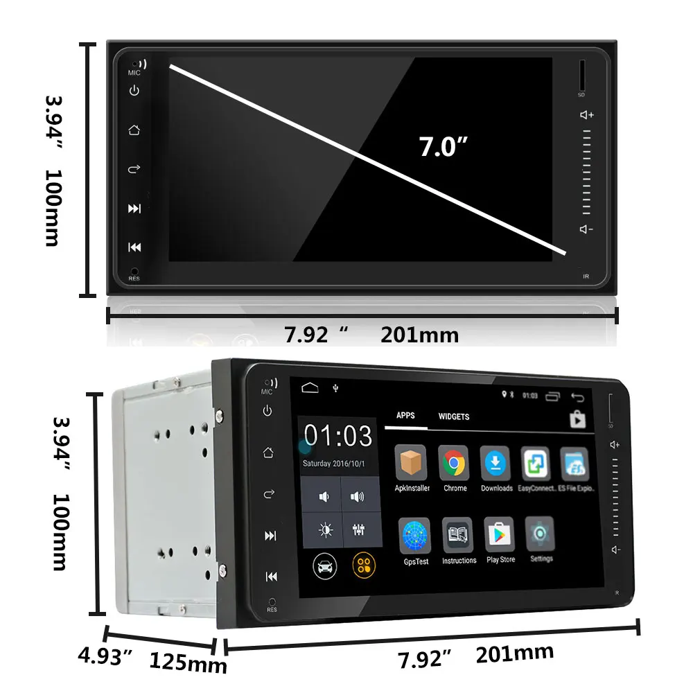С тюнером dab android 4 ядра 2 din Автомобильная магнитола с gps навигацией Wi Fi + Bluetooth радио