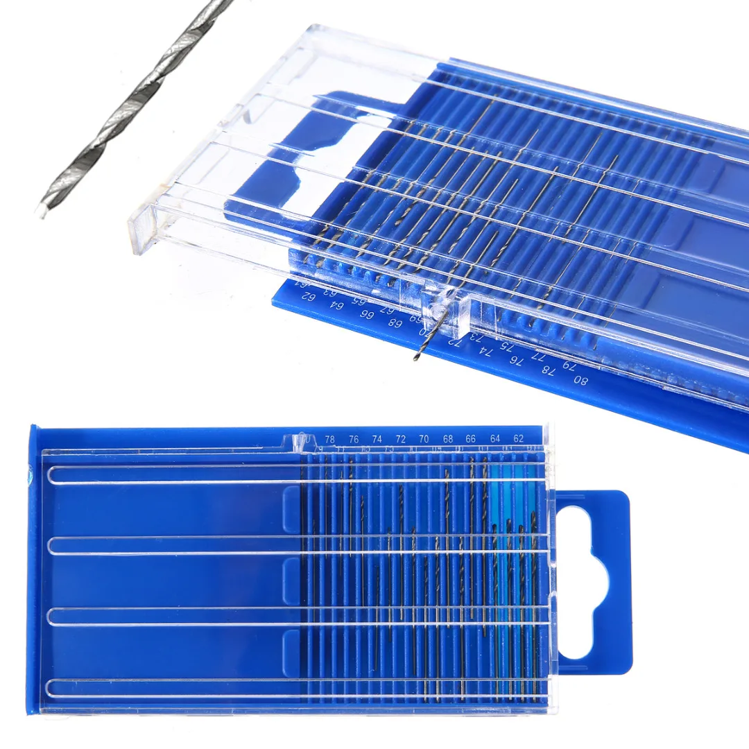 

20Pcs Mini Drill Bit HSS Micro Twist Drill Bit Set Index 61-80 for Electronics Watch Repair Tool kit
