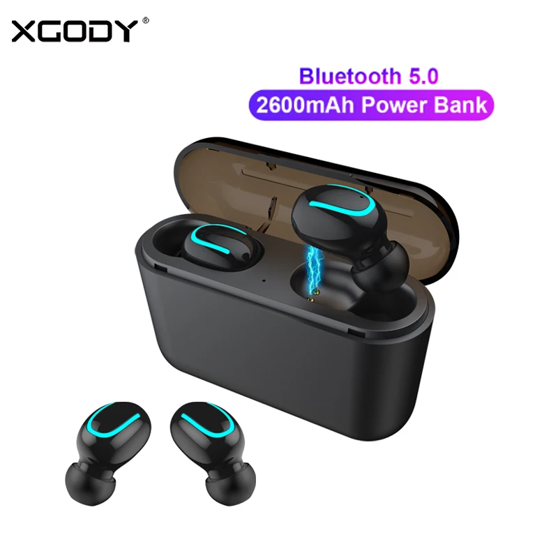 Беспроводные наушники XGODY Q32P TWS Bluetooth 5 0 сенсорные зарядное устройство 2600 мАч