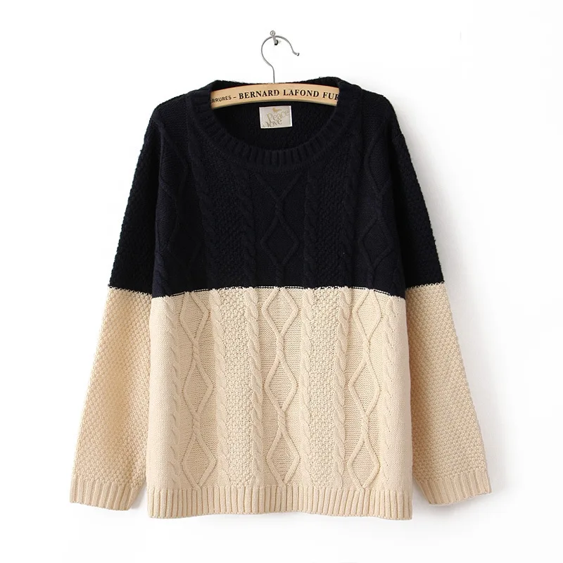high quality New winter Korean mixed colors casual twist Argyle sweater women loose pullover 3 Y36 | Женская одежда