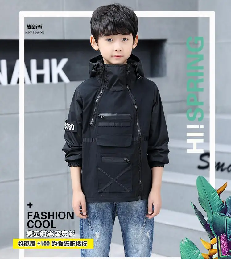 Верхняя одежда для мальчиков Весенняя Новинка 2019 года Детская куртка с открытым