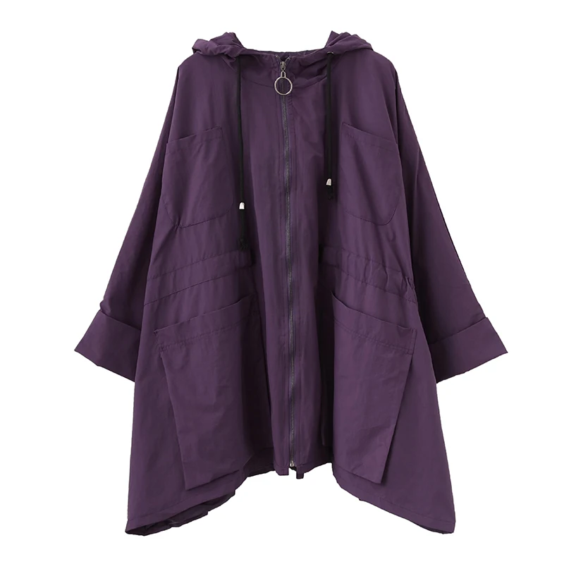 2020 Новинка размера плюс ветровка Женская Весна Осень корейский длинный плащ с