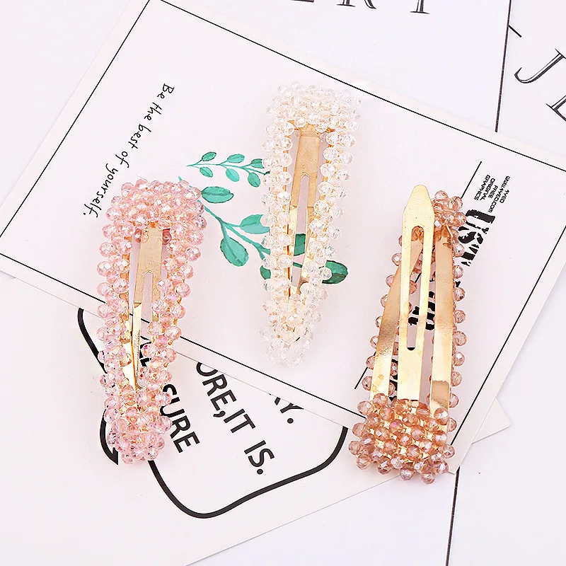 Корейские модные яркие заколки для волос со стразами женщин и девушек аксессуары