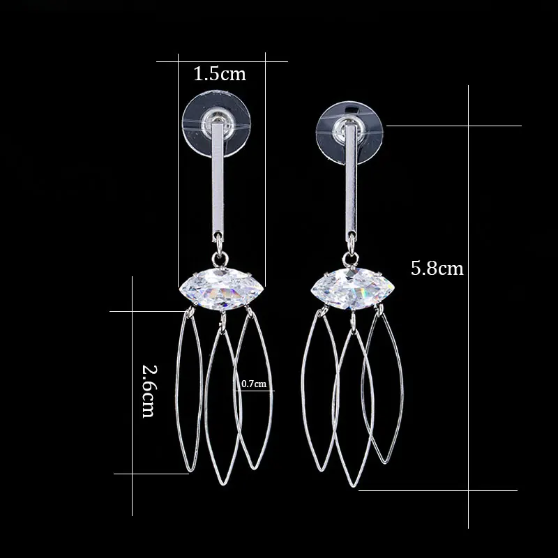 Manxiuni элегантный Шарм Серьги для Для женщин Water Drop Металл кубический циркон