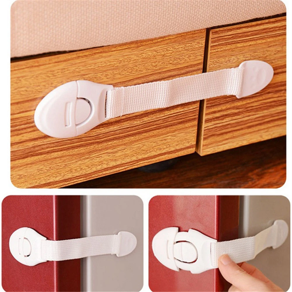 

10pcs/lot Lengthened Bendy Safety Plastic Locks Infant Child Kids Cabinet Door Drawers Refrigerator Toilet Safe Lock