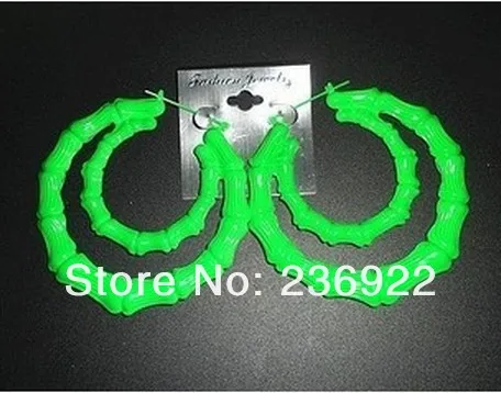 ZRM can mix color)20pcs/lot Wholesale Super large double fluorescent bamboo earrings women jewelry brand glamour sales promotion | Украшения