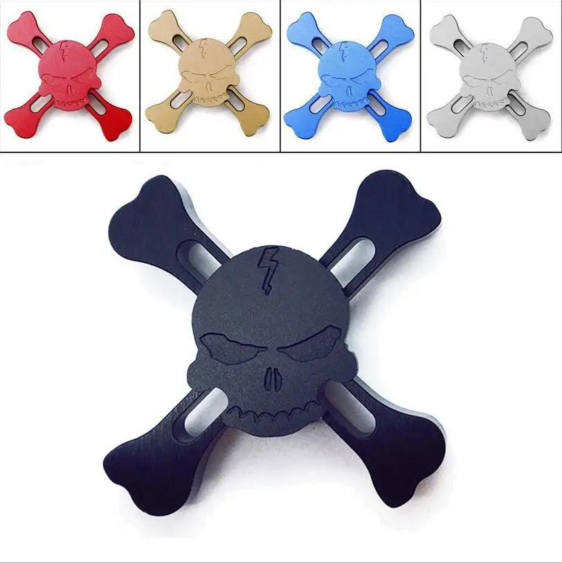 Череп из алюминиевого сплава гироскоп для пальцев Спиннер рук Игрушка фокус Три