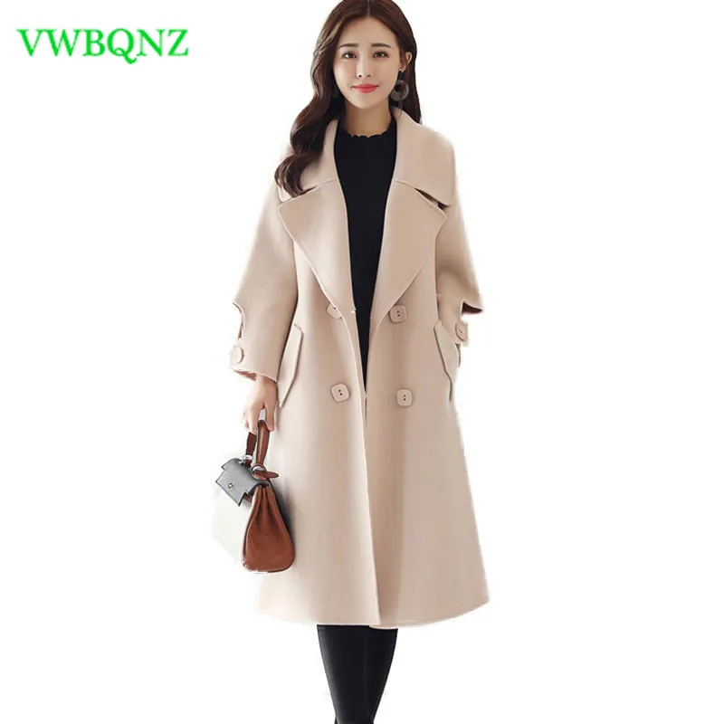 Женское длинное пальто Осеннее/зимнее большого размера|long woolen coat|woolen coatquality coat |