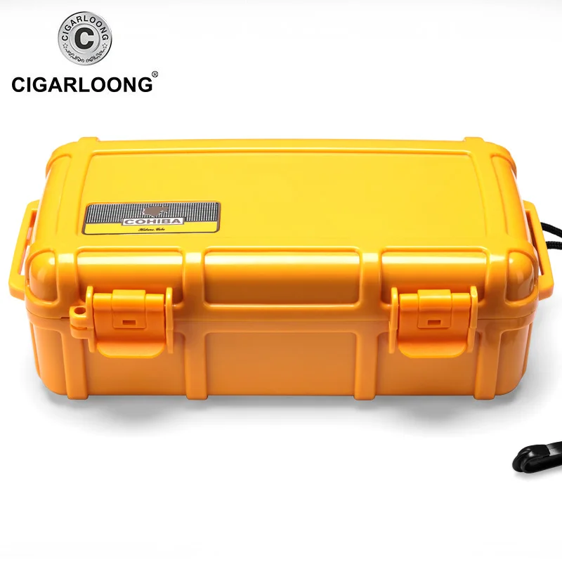 CIGARLOONG новая желтая коробка для сигар COHIBA увлажняющая портативная влагостойкая