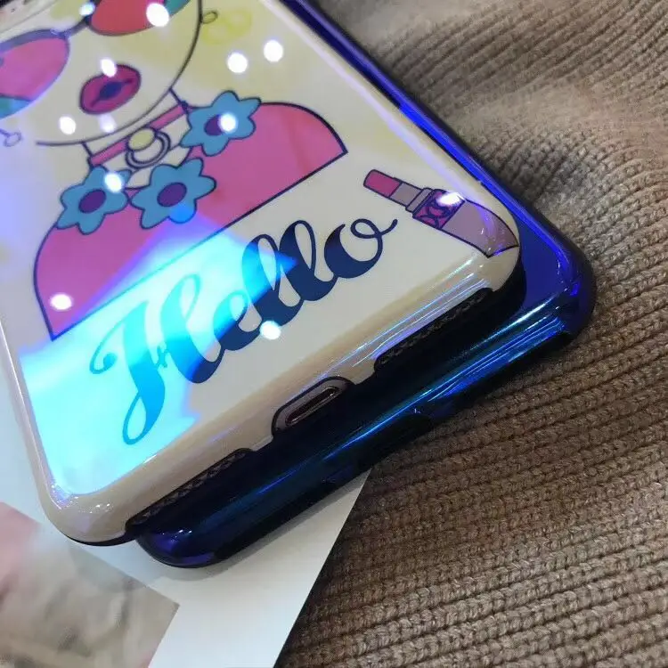 Super Fashion Blue Light Hello Goddess Pattern High Quality TPU Case Cover For Iphone6 6S 7 7S 8 6P 7P 8P X |