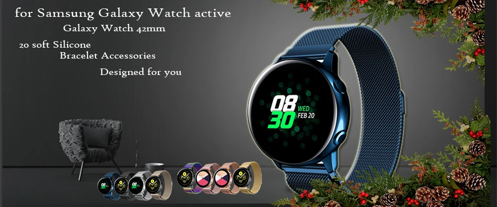 Силиконовый ремешок для samsung Galaxy Watch 42 мм, сменный ремешок 20 мм, умный Браслет для samsung Galaxy Watch, Новинка