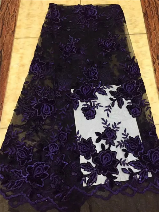 Африканский Кружево Ткань 2017 Высокое качество тюль с Блёстки бархат французский