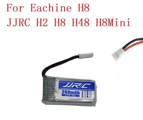 Обновление 3,7 v 260 мАч для JJRC H2 H8 H8mini H20 H36 H48 E010 E010C E011 E012 E013 F36 U839 S8 M67 литий-полимерный аккумулятор - Цвет: Красный