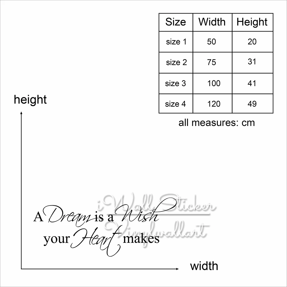 Виниловые наклейки для детской комнаты с надписью A Dream Is Wish Your Heart|quote wall decal|wall