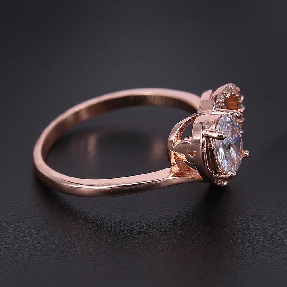 2017 кольцо с сердцем проложенные тонкие Кристальные кольца набор овал куб