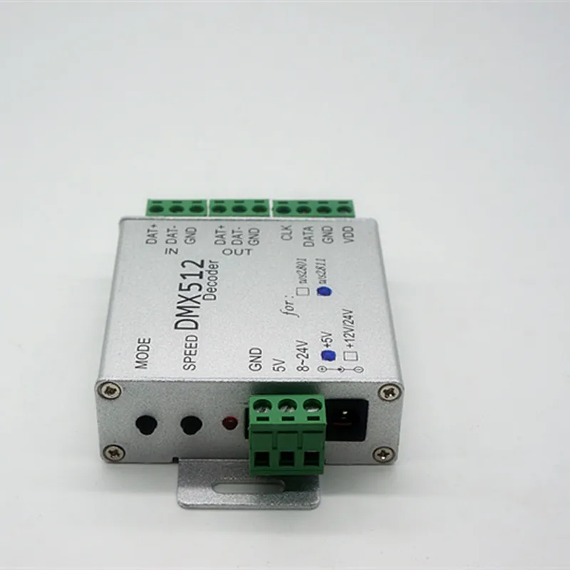 Лучшая цена 1 шт. WS2811 DC5V ws2812b DMX512 светодиодный RGB контроллер dmx512 декодер|Контролеры