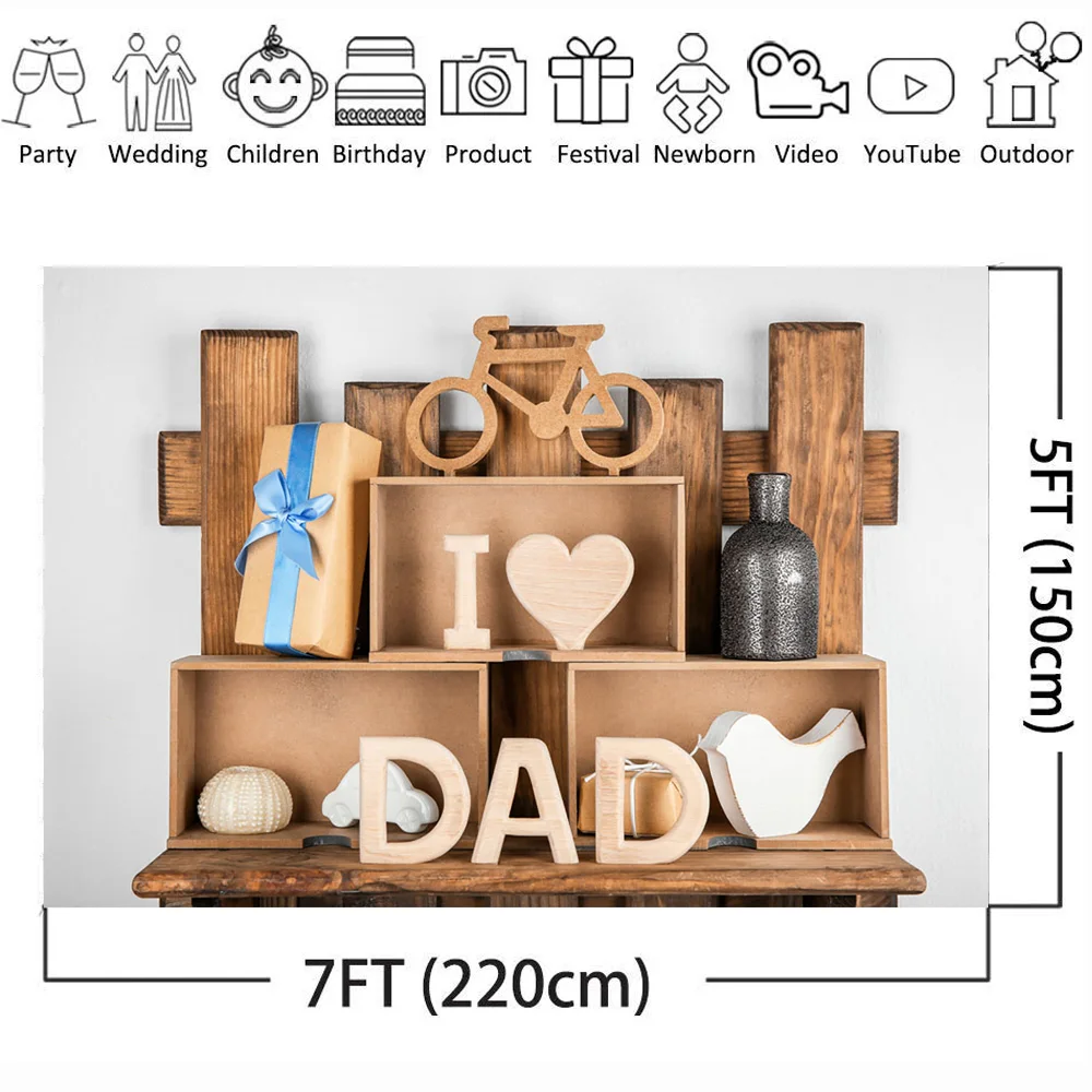 Mohofoto Подарочный тематический праздничный баннер с надписью I Love Dad фон для