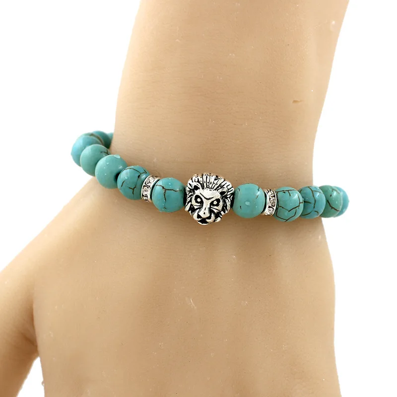 Голова льва из серебра ювелирные изделия Подвески животное браслет натурального