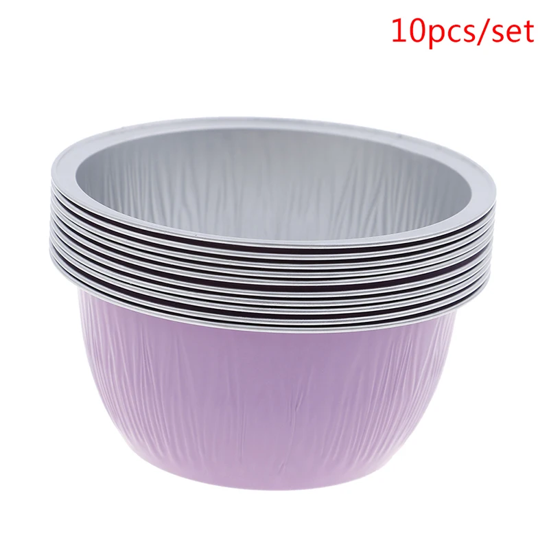 10PCS 5/10 шт. розовый круглый Форма средство для удаления волос с контейнер Золотой мисочка из алюминиевой фольги восковых шариков плавления чаша с воском - Цвет: 10PCS