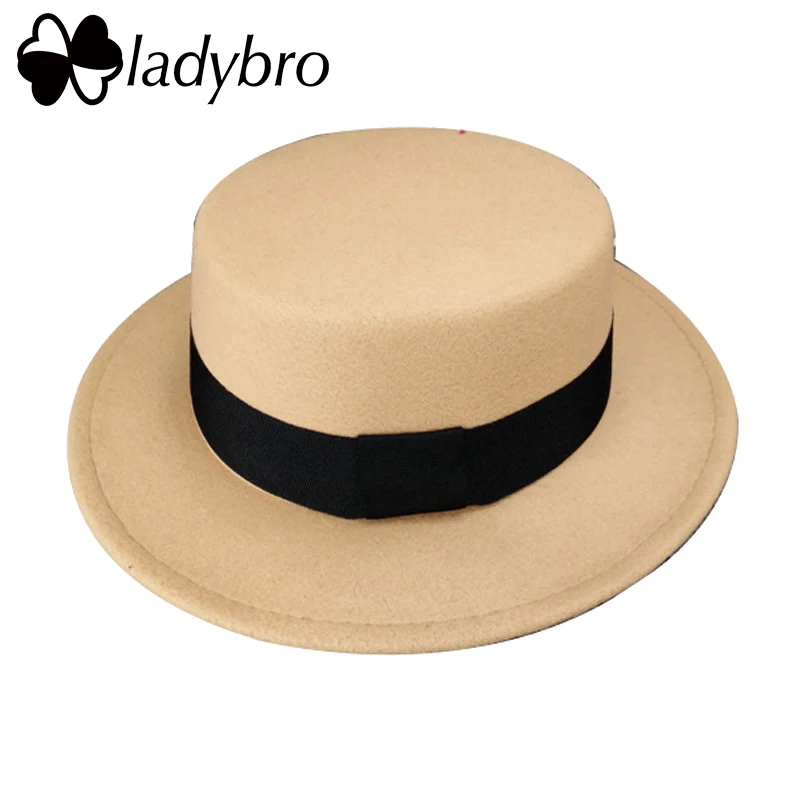 Женская фетровая шляпа Ladybro с широкими полями осенне зимняя шапка из