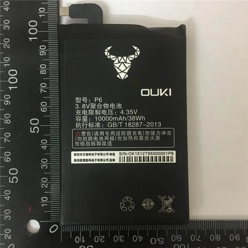 100% оригинал 3 8 V 10000mAh аккумулятор мобильного телефона для oukitel P6 батареи