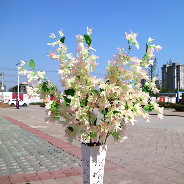 Декоративные Шелковые искусственные цветы бугенвилля искусственный цветок ветка для свадьбы домашняя декоративная Арка Декор отеля 118 см
