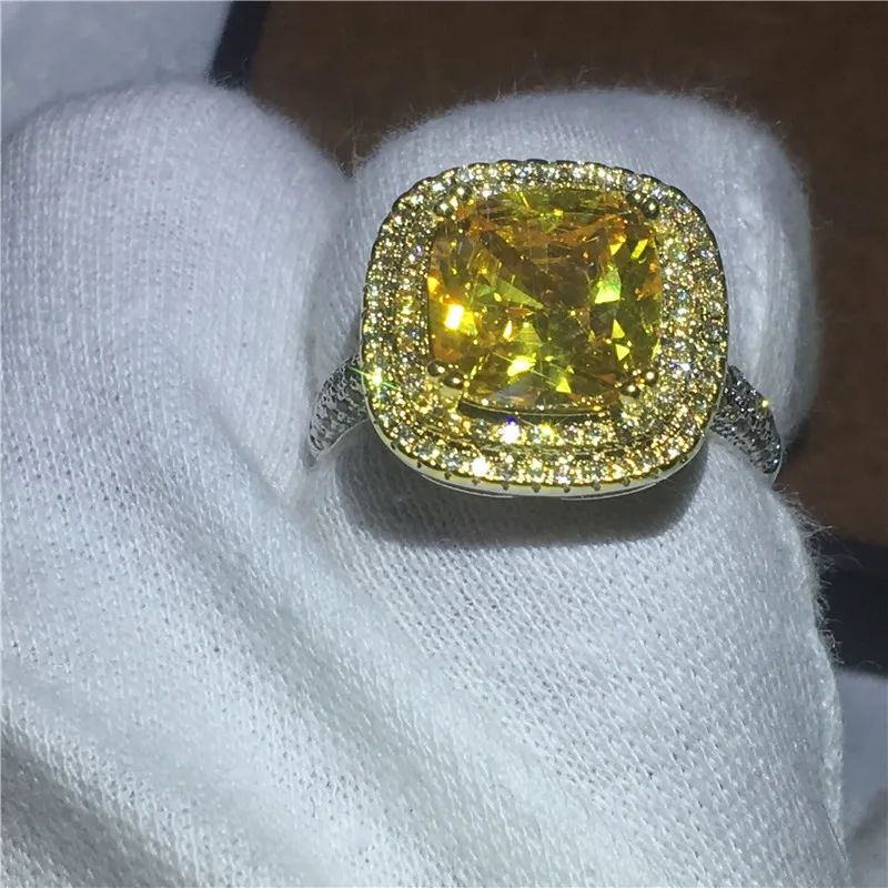 2018 брендовые роскошные женские кольца с фианитом 3ct AAAAA заполненные белым золотом
