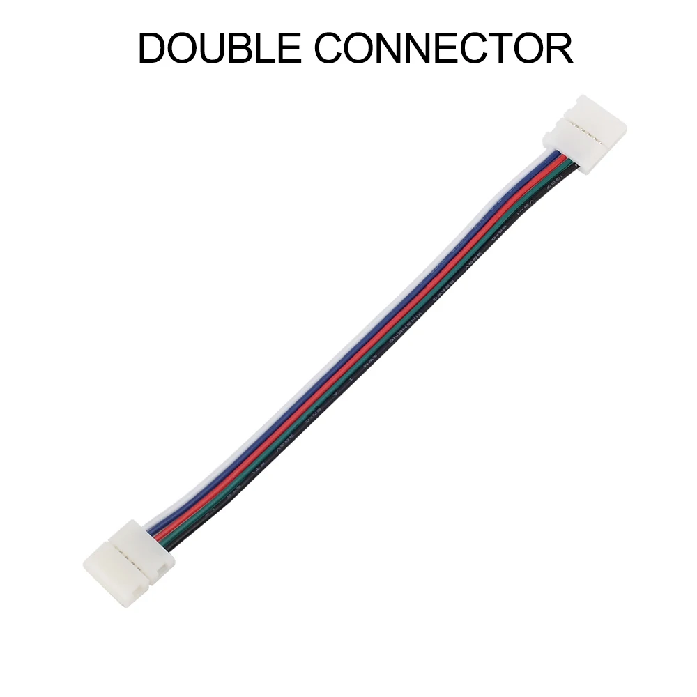 5 шт./лот, 10 см 4pin 5pin для RGB RGBW RGBWW Цветной ленточный LED коннектор без пайки 2 концевых разъема для полосы сращивания - Цвет: double connector