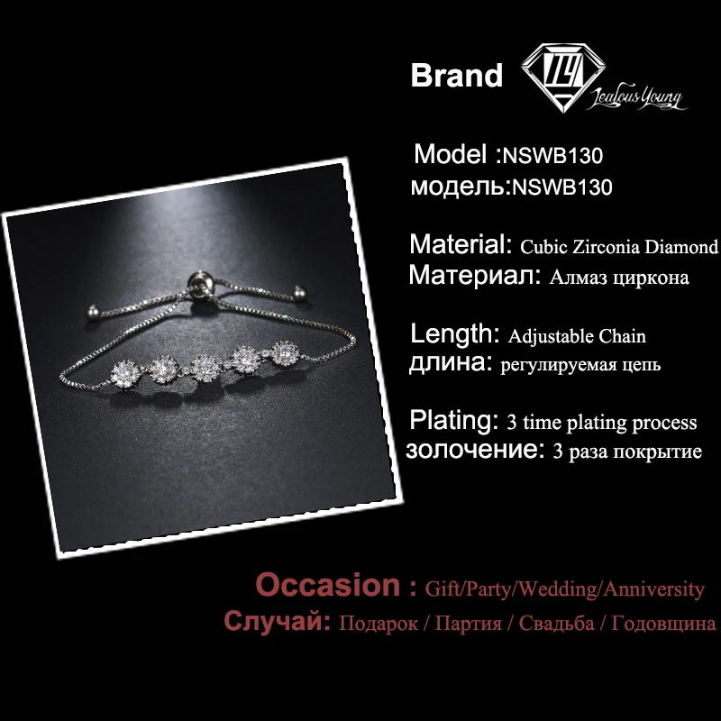 5 шт. женский браслет с блестящими звеньями и фианитами|Цепочки браслеты| |