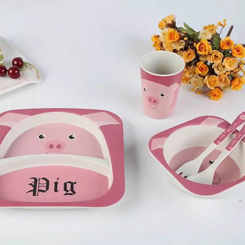 Бесплатная доставка 5 шт./компл. экологичная детская столовая утварь для