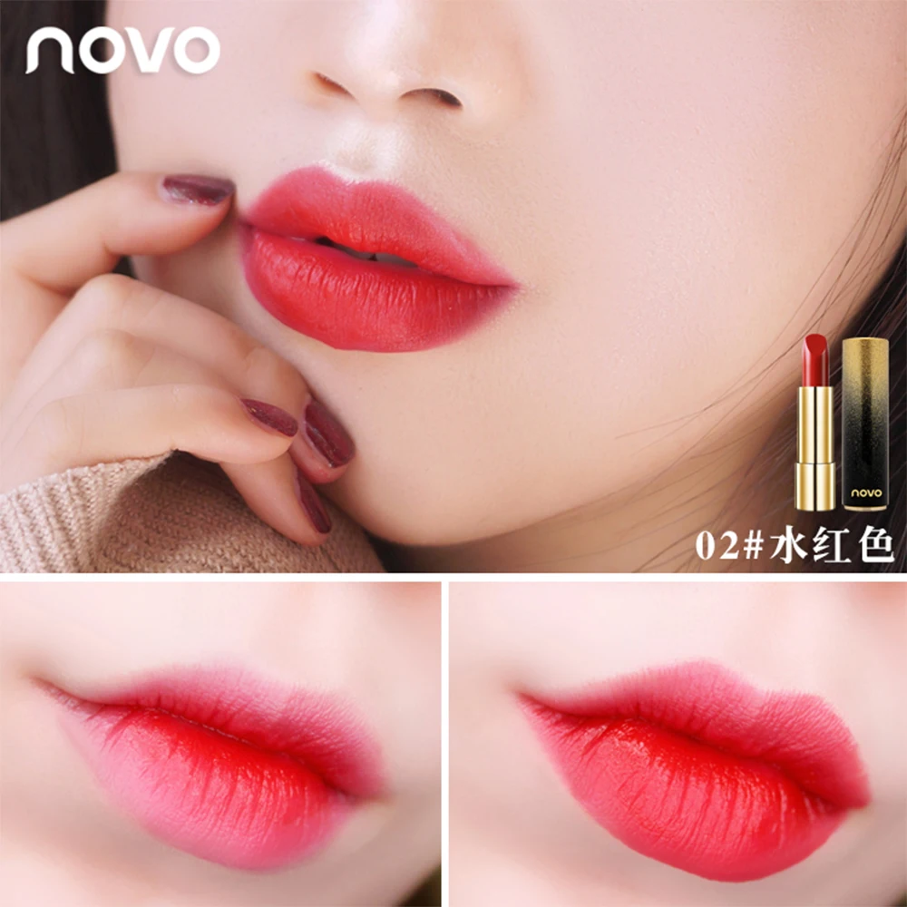 NOVO 6 Colors Nude Matte Lip Makeup Lipstick Long Lasting Easy To Wear Moisturizing Sexy Red Smooth Tint BN104 |