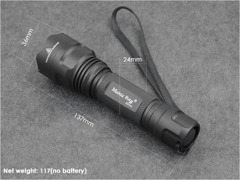 Светодиодный фонарь manta ray C8mini cree XP-L HI V3-1A 6500k для самозащиты, походный светильник для велосипеда